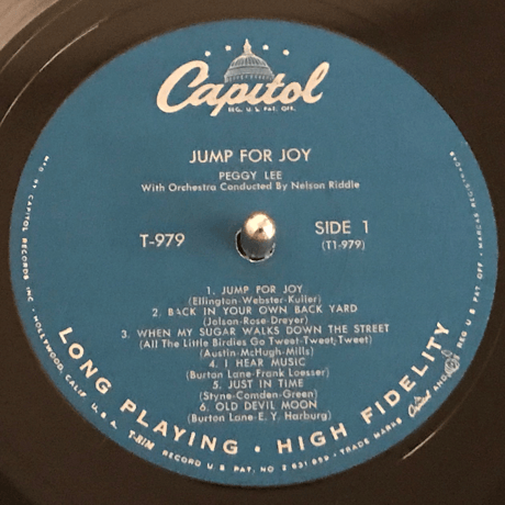Peggy Lee／Jump For Joy　（Capitol T979）MONO オリジナル盤