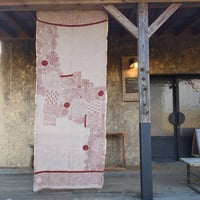 MamiTsuji Blockprintコットンシルクショール 「心に着地するもの」W110×200㎝ /No.011