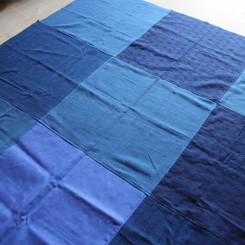 青色パッチワーク生地 No,6 | design labo chica WEB SHOP