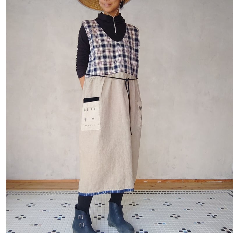 早川ユミ「上海木綿種まきワンピース」フリーサイズ | design labo