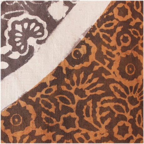 MamiTsuji Blockprint カット生地「ひとつ・茶」ベビースラブコットン地