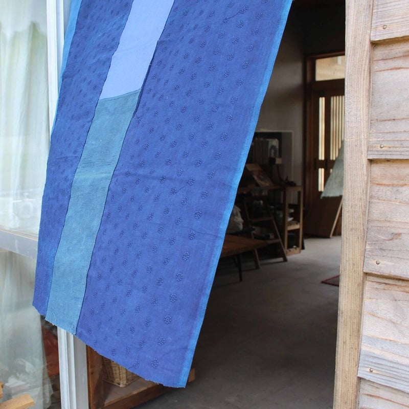 青色パッチワーク生地 No,4 | design labo chica WEB SHOP