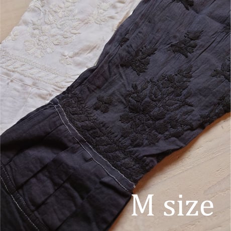 ラクナウ白刺繍の王子パンツ