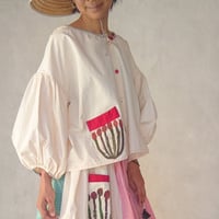 早川ユミ「石井織物ブラウス」フリーサイズ
