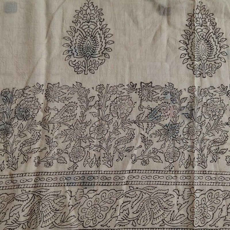 MamiTsuji Blockprint カット生地「リスペクトサリー・ブラック