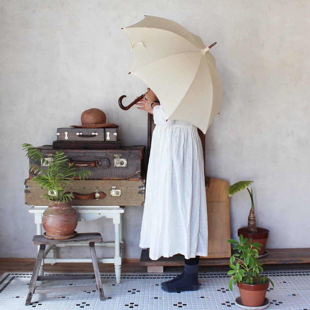 日傘「スタンダードカディ・きなり」 | design labo chica WEB SHOP