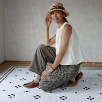 mogo「タックパンツ」×MamiTsuji「ギンガムチェック・黒」
