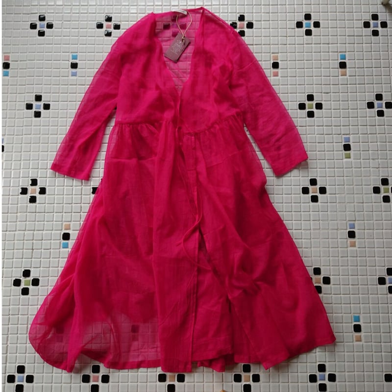 カシュクールワンピースMサイズ「オダハニ・ピンクマゼンタ」 | design  