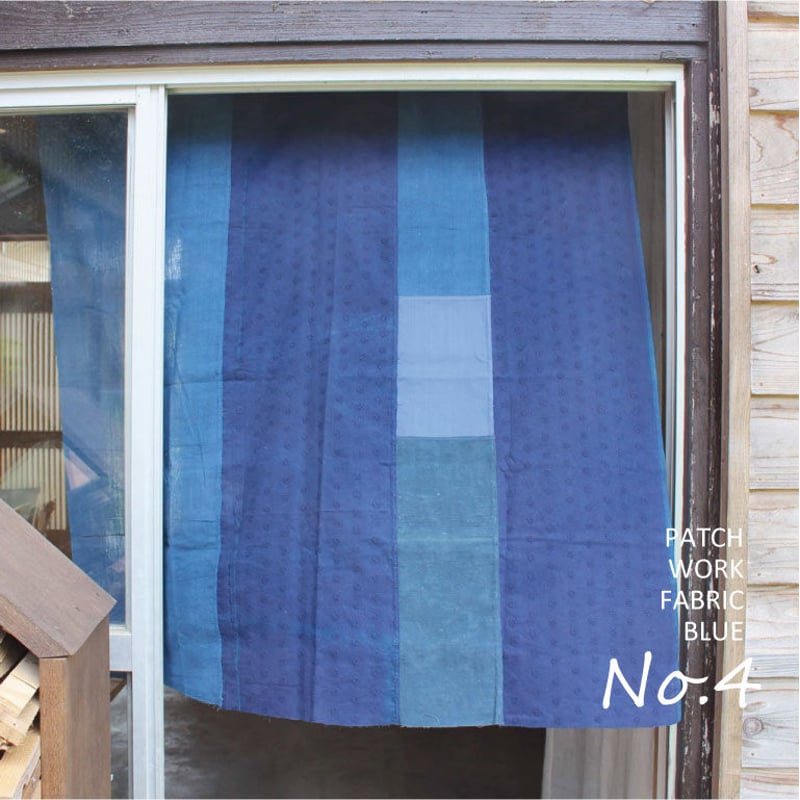 青色パッチワーク生地 No,4 | design labo chica WEB SHOP