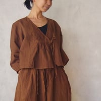 jibberish「Oki Top 羽織ブラウス」エボニーブラウン・フリーサイズ