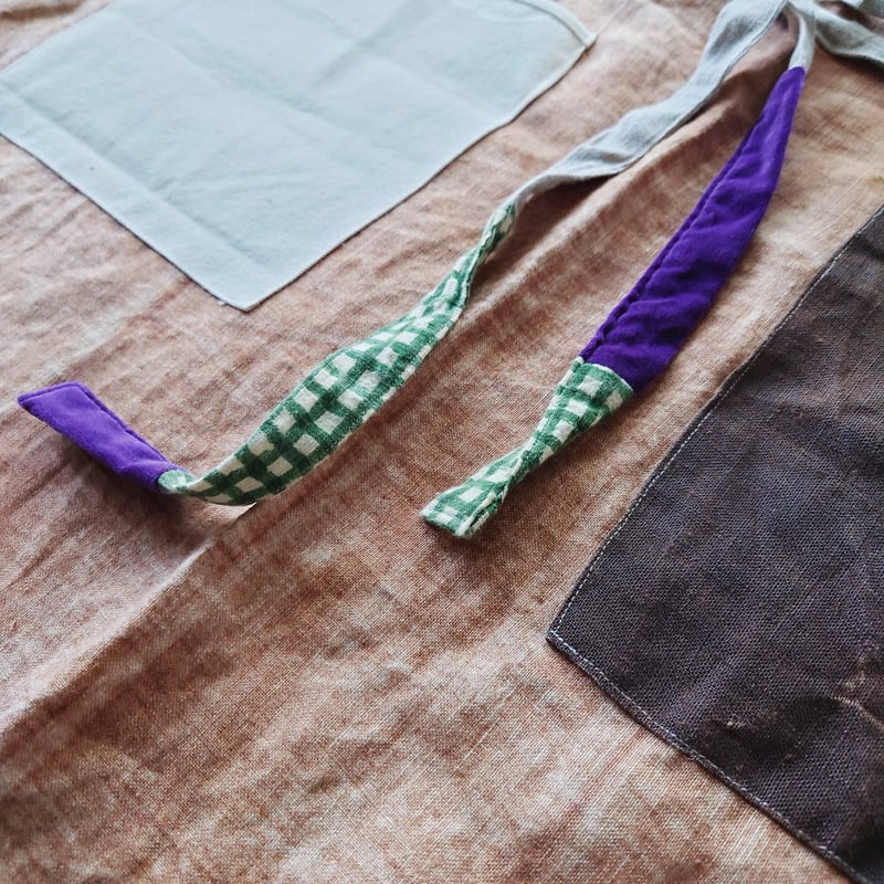 早川ユミ「麻 かきしぶ手縫いまえかけ」2種類 フリーサイズ | design