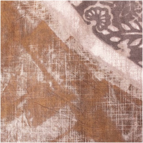 MamiTsuji Blockprint カット生地「ひとつ・茶」ベビースラブコットン地