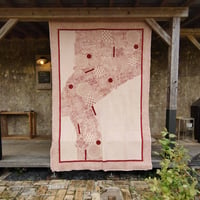 MamiTsuji Blockprint シーツ地「心に着地するもの」W150×220㎝ /No.001