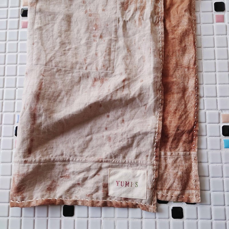 早川ユミ「麻 かきしぶ手縫いまえかけ」2種類 フリーサイズ | design