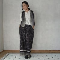 【星ヶ丘洋裁学校】Mami Tsuji Block print シーツ生地×「ベスト＋ワイドパンツ」セットアップ