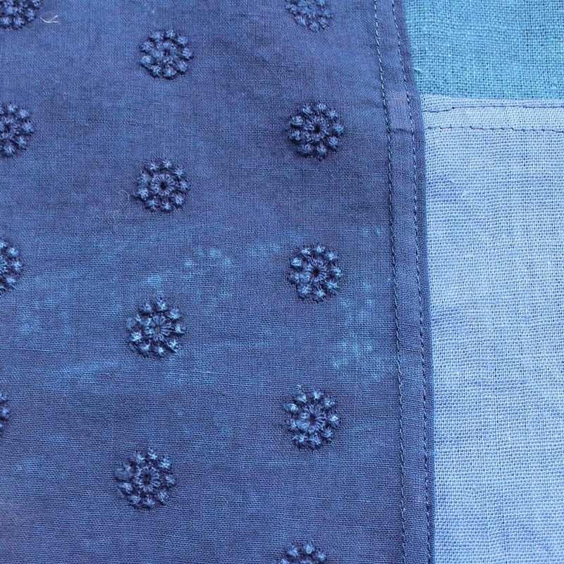 青色パッチワーク生地 No,4 | design labo chica WEB SHOP