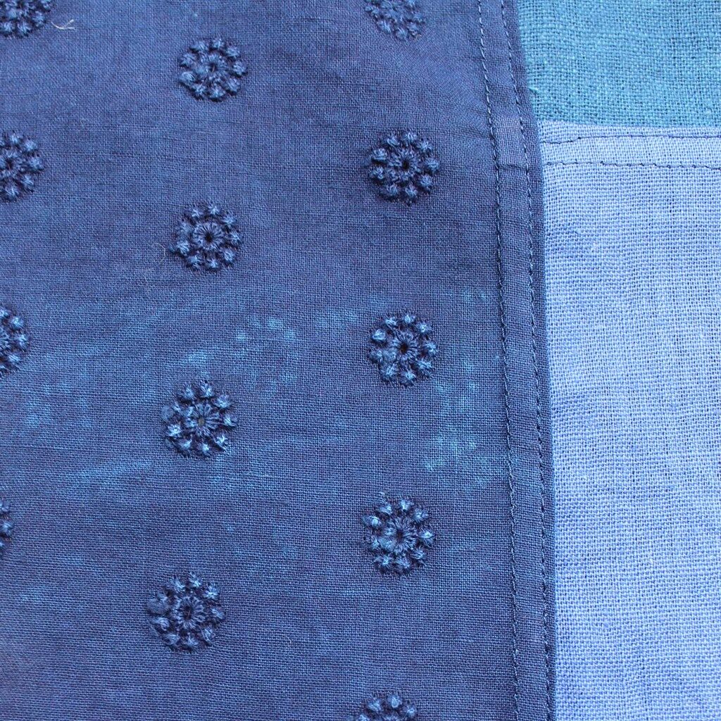 青色パッチワーク生地 No,4 | design labo chica WEB SHOP
