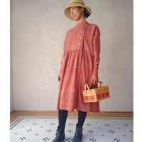 weeds vegetable garden「畑ワンピース」Tsuji Mami Original textiles「ギンガムチェック赤」・フリーサイズ