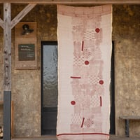 MamiTsuji Blockprintコットンシルクショール 「心に着地するもの」W110×200㎝ /No.015