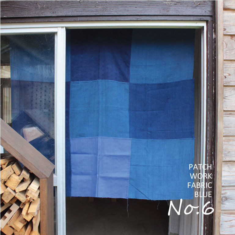 青色パッチワーク生地 No,6 | design labo chica WEB SHOP