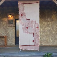 MamiTsuji Blockprintコットンシルクショール 「心に着地するもの」W110×200㎝ /No.012
