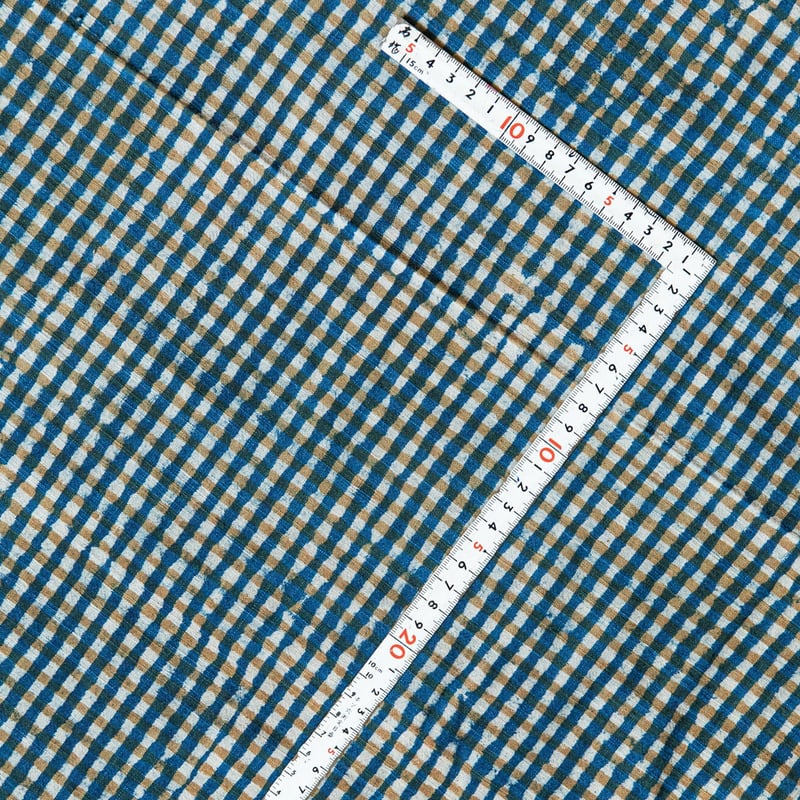 「青とチェック」麻ポジャギ fit=scale-down,w=1200