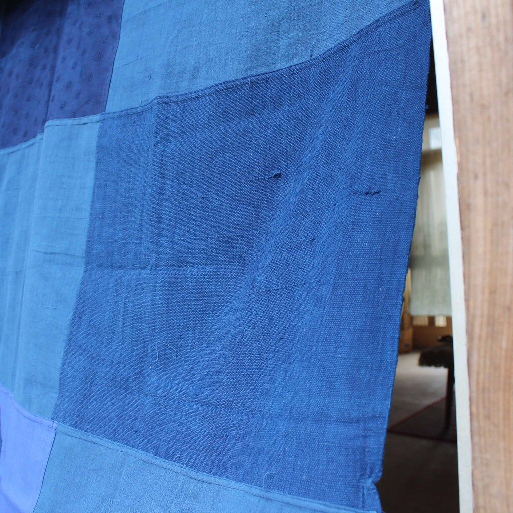 青色パッチワーク生地 No,6 | design labo chica WEB SHOP