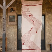 MamiTsuji Blockprintコットンシルクショール 「心に着地するもの」W110×200㎝ /No.003