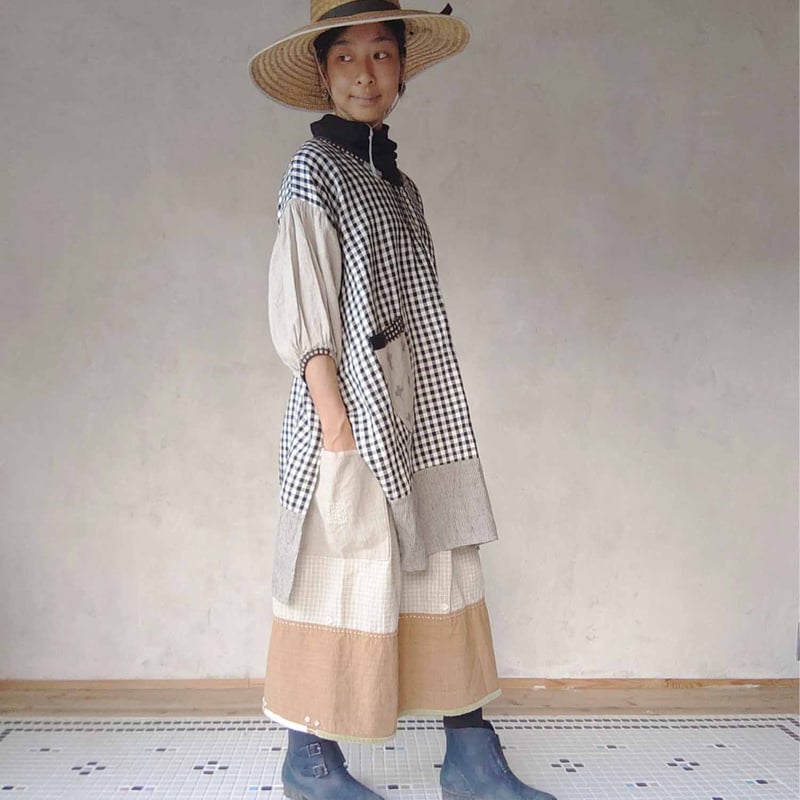 早川ユミ「リトアニア麻スモック」フリーサイズ | design labo chica