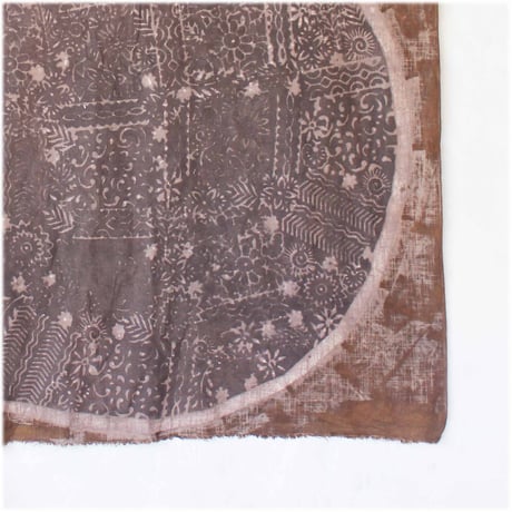 MamiTsuji Blockprint カット生地「ひとつ・茶」ベビースラブコットン地