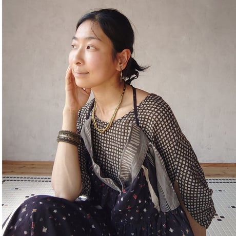 袴スカートドレス「Mami Tsuji バグルー村の夜空の星・シーツ生地」