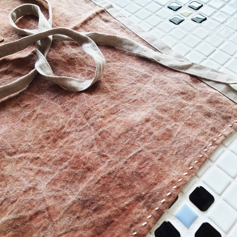 早川ユミ「麻 かきしぶ手縫いまえかけ」2種類 フリーサイズ | design