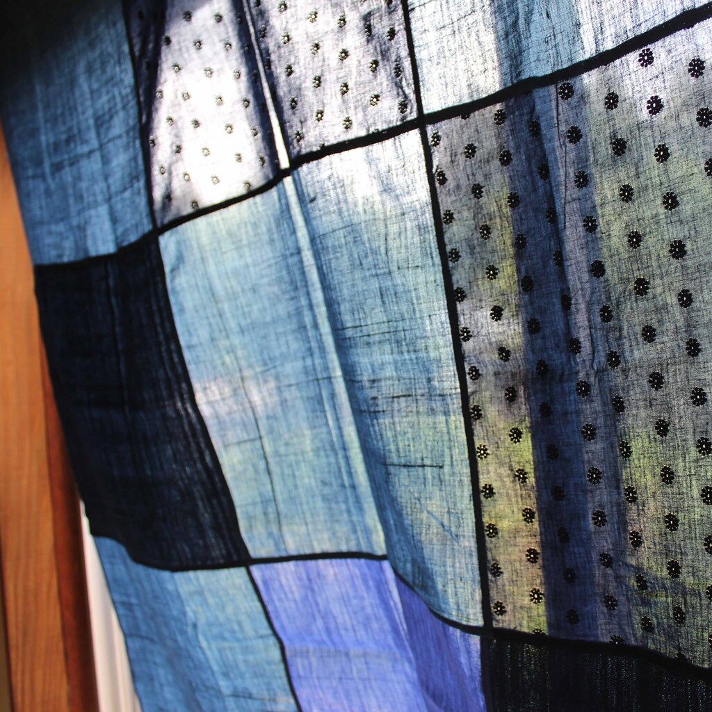 青色パッチワーク生地 No,6 | design labo chica WEB SHOP