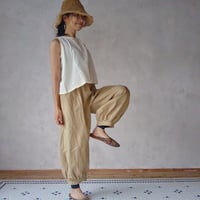 mogo「甘やかしパンツ・リネン・茶ベージュ」Freeサイズ
