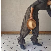 【萌暮】「畑パンツ」・ギンガムチェック黒・フリーサイズ ※別生地・別柄でオーダー可