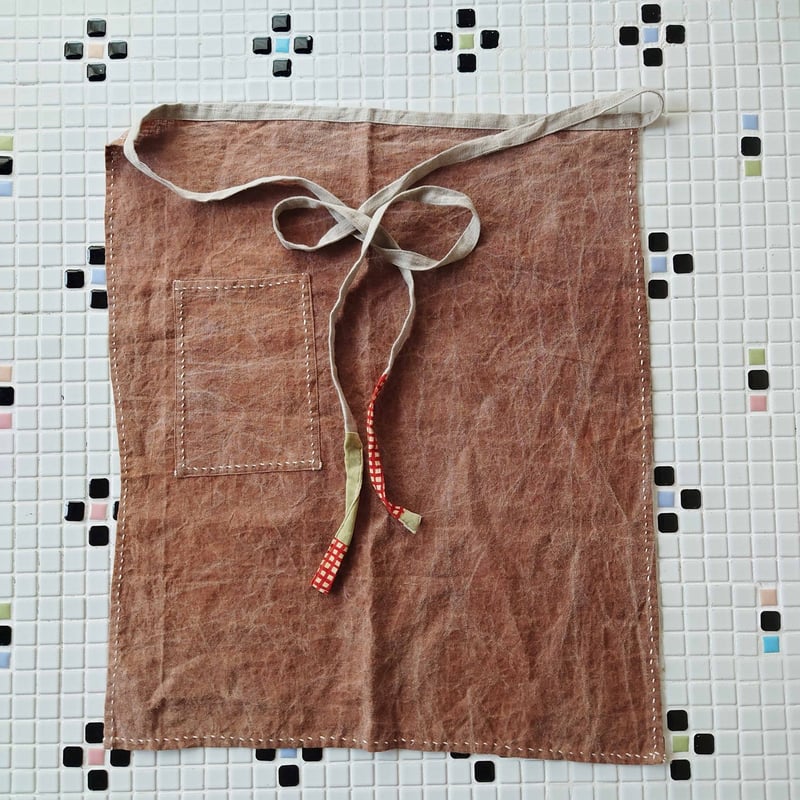 早川ユミ「麻 かきしぶ手縫いまえかけ」2種類 フリーサイズ | design