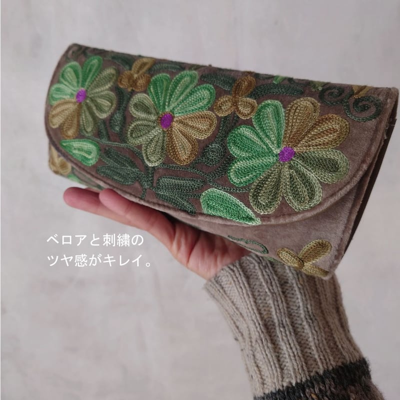 カシミールバザール】刺繍の長財布 | design labo chica WEB SHOP
