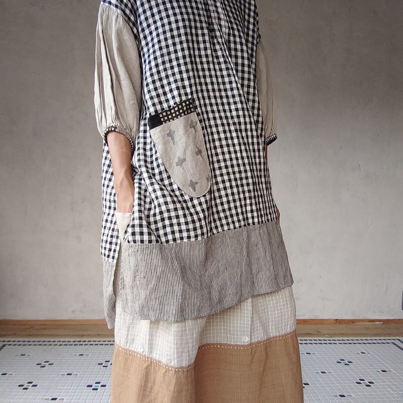 早川ユミ「リトアニア麻スモック」フリーサイズ | design labo chica