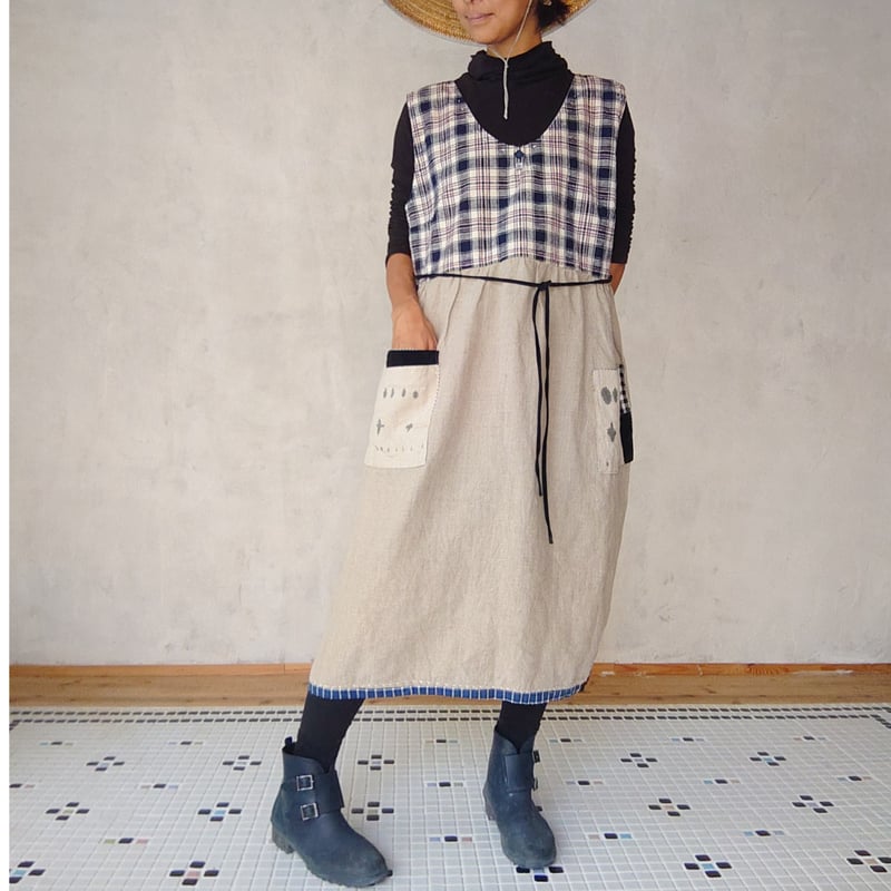 専用　早川ユミさん　ワンピース 早川ユミ「上海木綿種まきワンピース」フリーサイズ | design labo