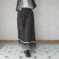 【星ヶ丘洋裁学校】Mami Tsuji Block print シーツ生地×「ワイドパンツ」