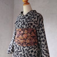 綿着物「Mami Tsuji 都市の成り立ち・黒」Msize