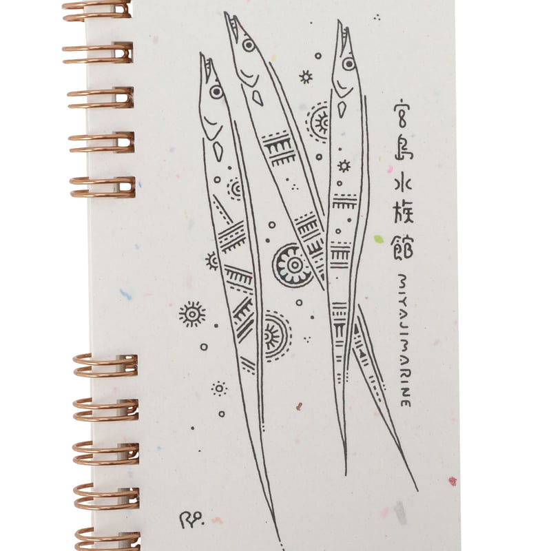 宮島水族館オリジナルB7メモ帳 タチウオ（千羽鶴再生紙使用、かめいち