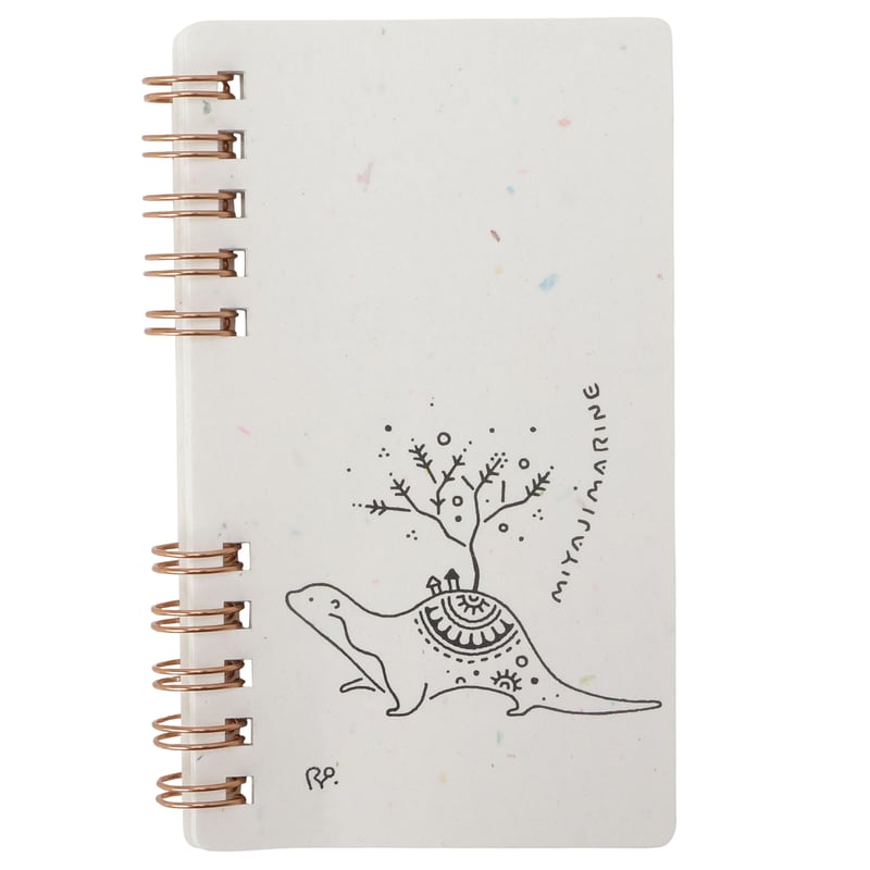 宮島水族館オリジナルB7メモ帳 カワウソ（千羽鶴再生紙使用、かめいち