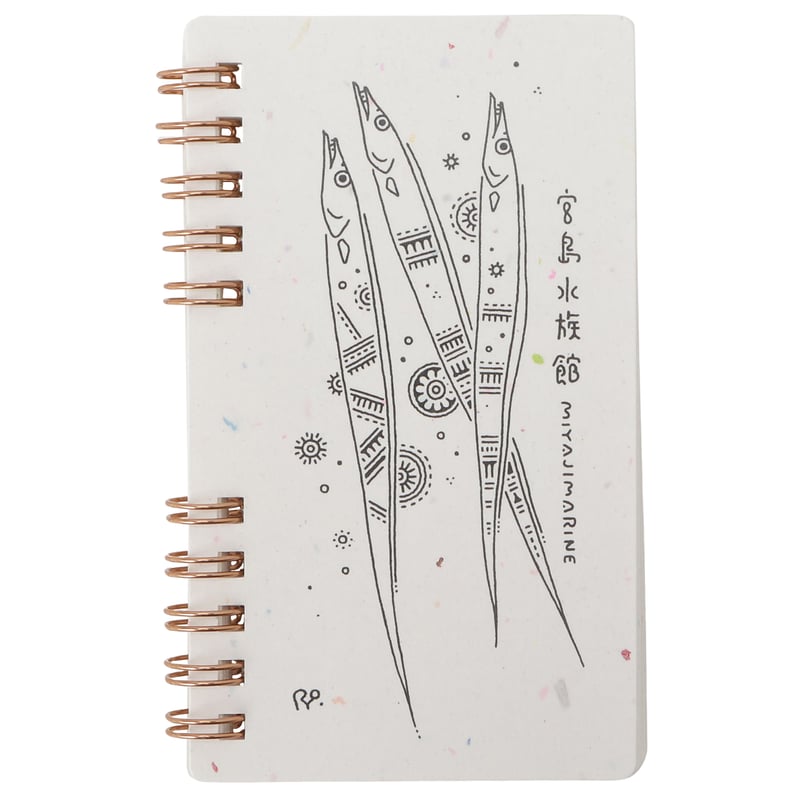 宮島水族館オリジナルB7メモ帳 タチウオ（千羽鶴再生紙使用、かめいち