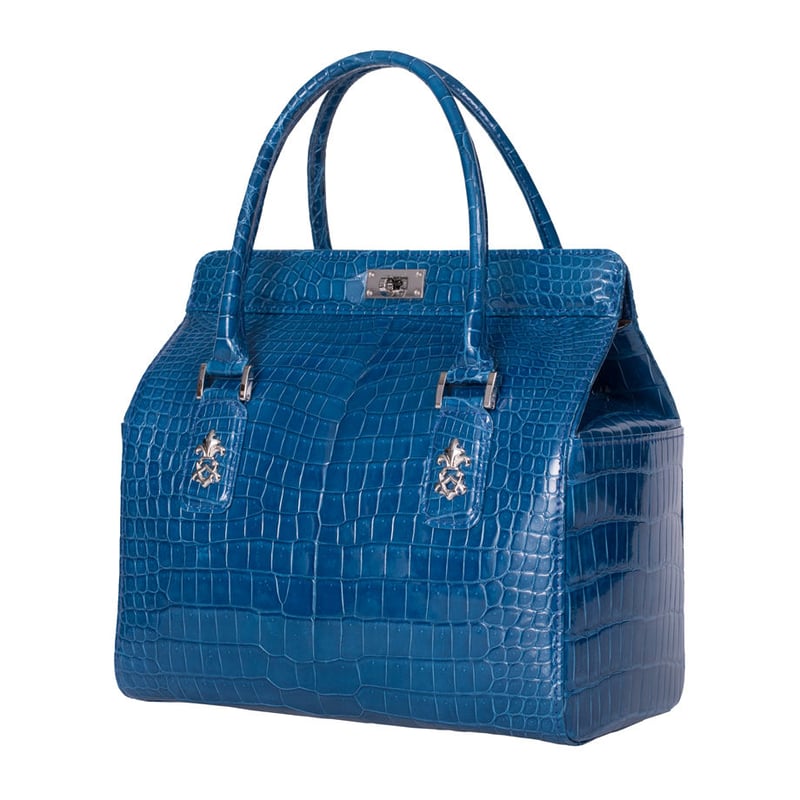ジュンココシノロイヤルブルー レザークロコダイルショルダーバッグ50万