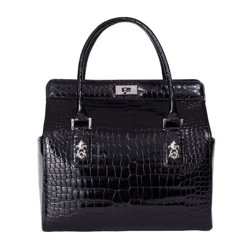 日曜日まで価格！クロコダイル　ポロサス　シャイニング　バッグ　ブルージーン 日曜日まで価格！クロコダイルポロサスシャイニングバッグブルージーン