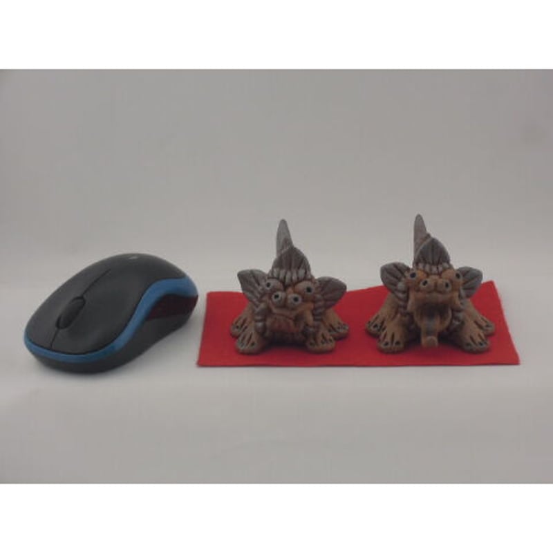 【美品】信楽焼　シーサー （阿吽の呼吸 ）2体セット fit=scale-down,w=1200