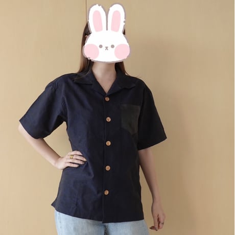 Daviddy オープンカラーシャツ(Summer)  ネイビーペイズリー柄