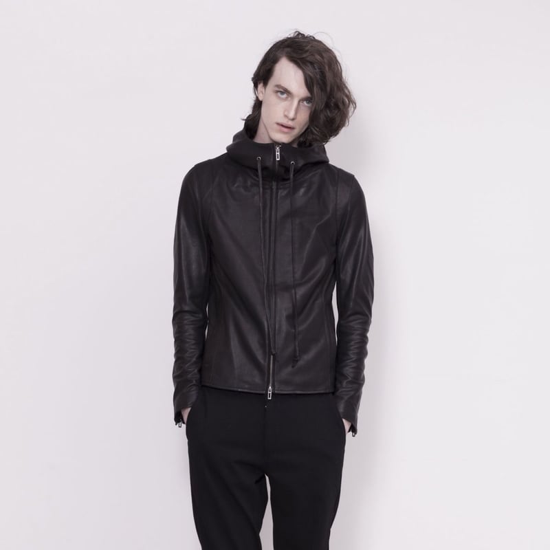 HOODED LEATHER JACKET MEN'S | DOMENICO+SAVIO on