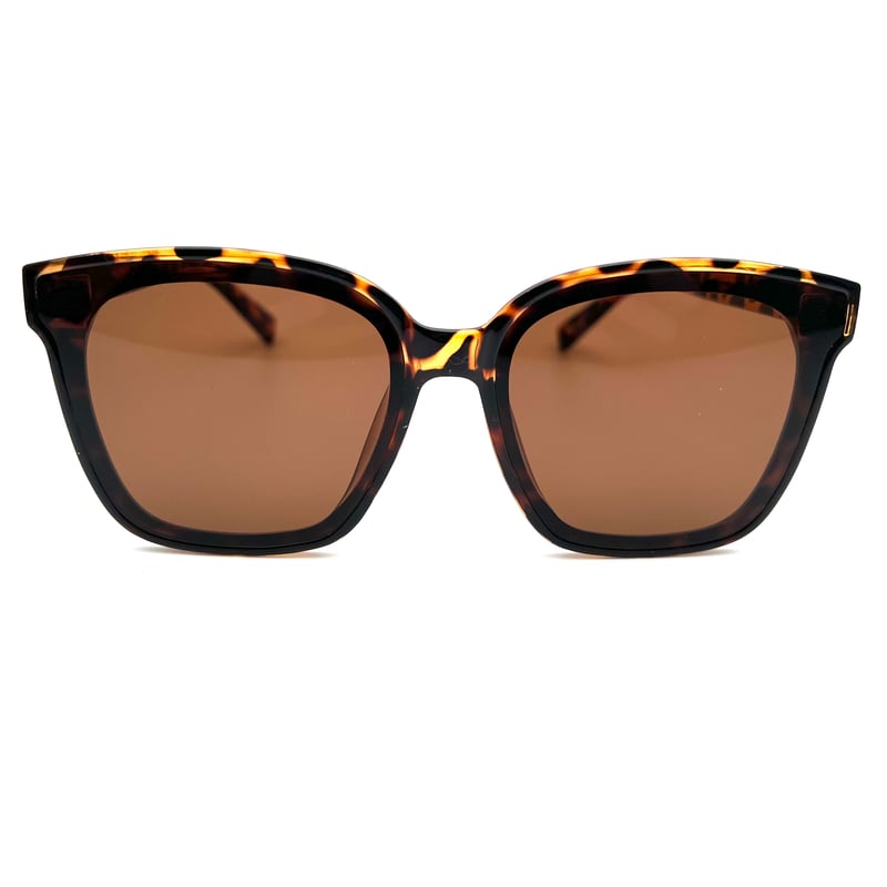 フラットレンズ ワイドスクエアフレーム ビッグサングラス クラシカル